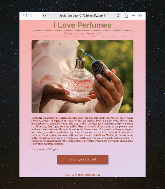 Perfume website Project